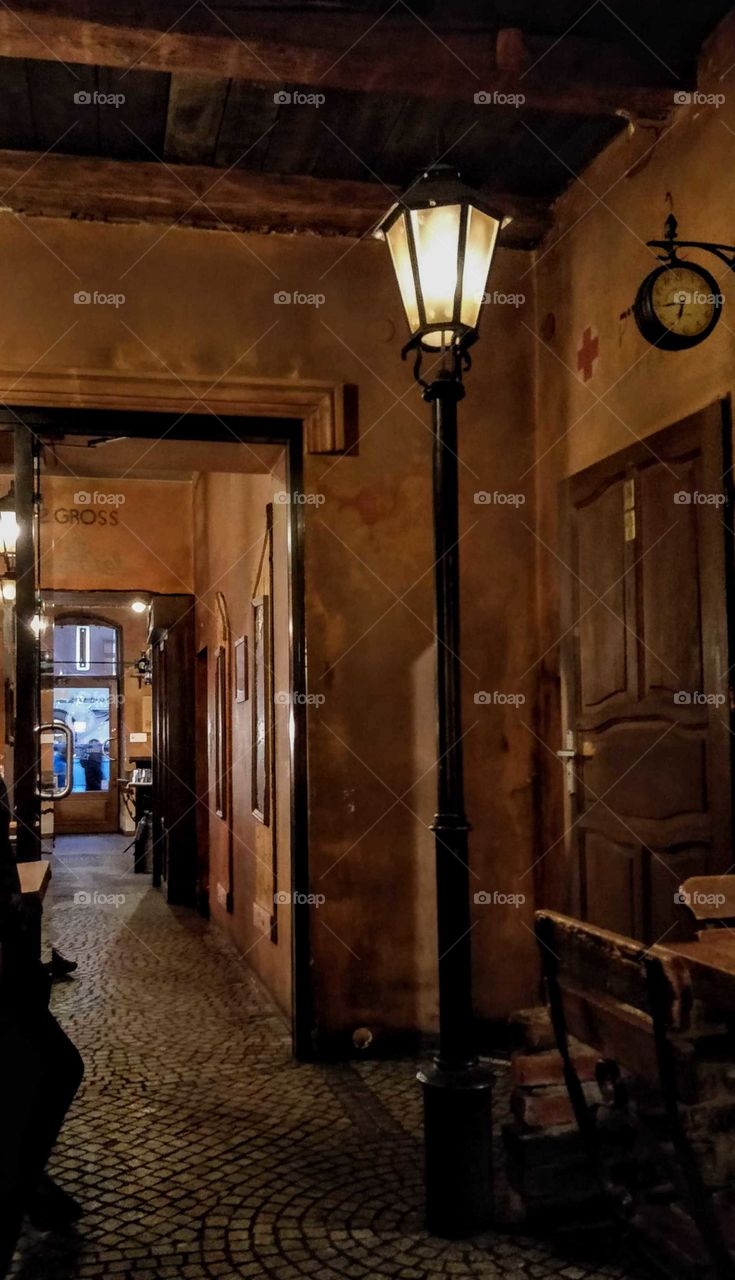 Cafe or pub in Kazimierz, Krakow, Poland