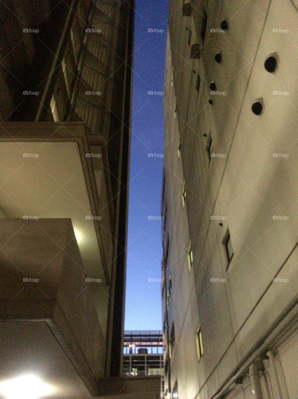 The sky between buildings 