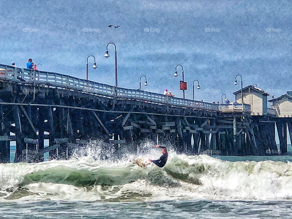 Surfing the Big Waves at the Pier in San Clemente California!