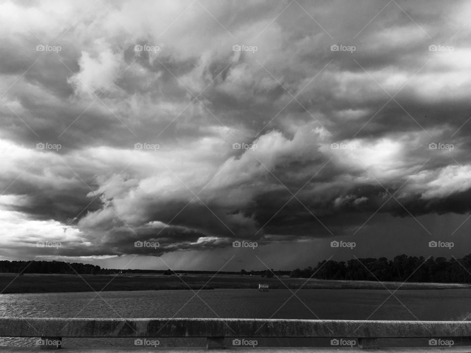 Storm clouds black n white 