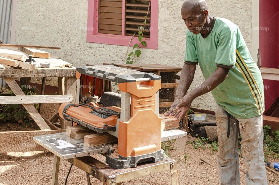 Man Using Electric Plane