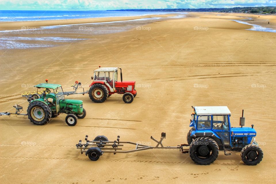 Tractors in the Omaha Beach