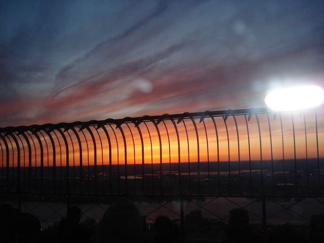 New York sunset from Empire State Building observation deck