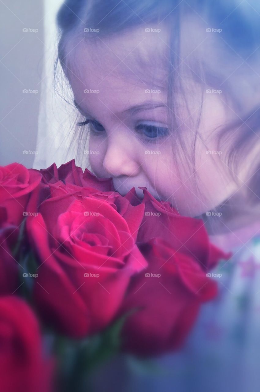 Girl with Roses