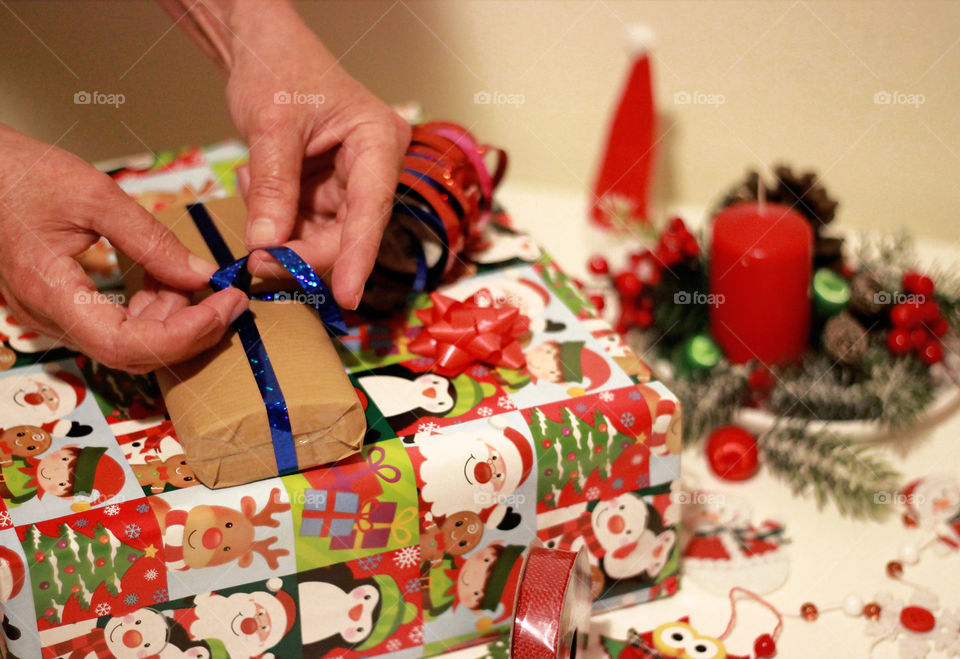 Packing Christmas presents