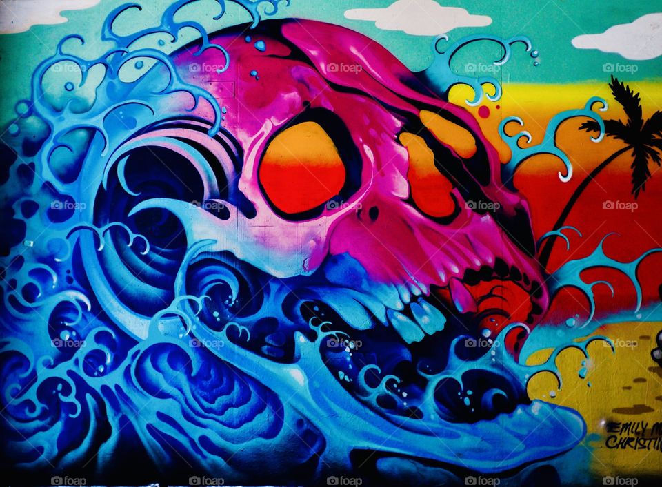 Local street art under bridge.