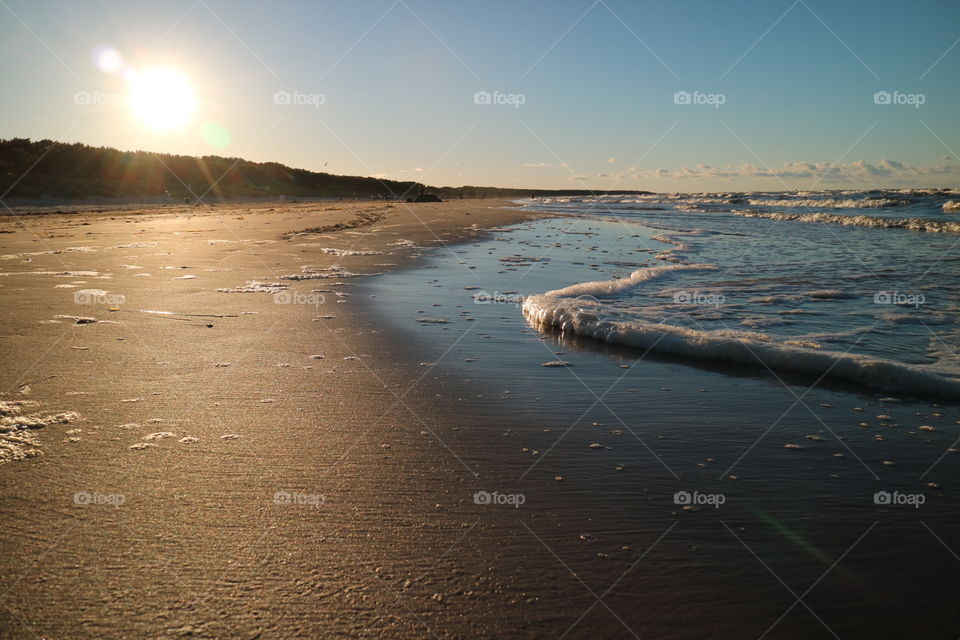 Summery evening mood on the beach of Karlshagen on the island of Usedom in Germany