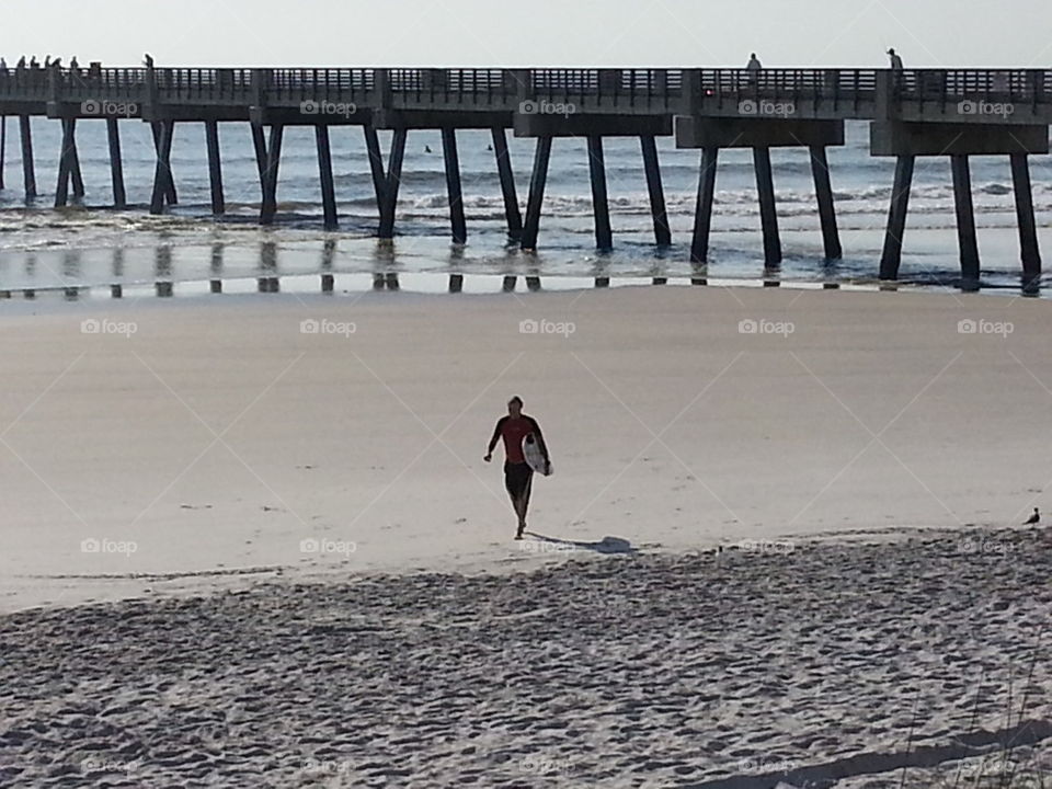 Surfer at Jacksonville Beach