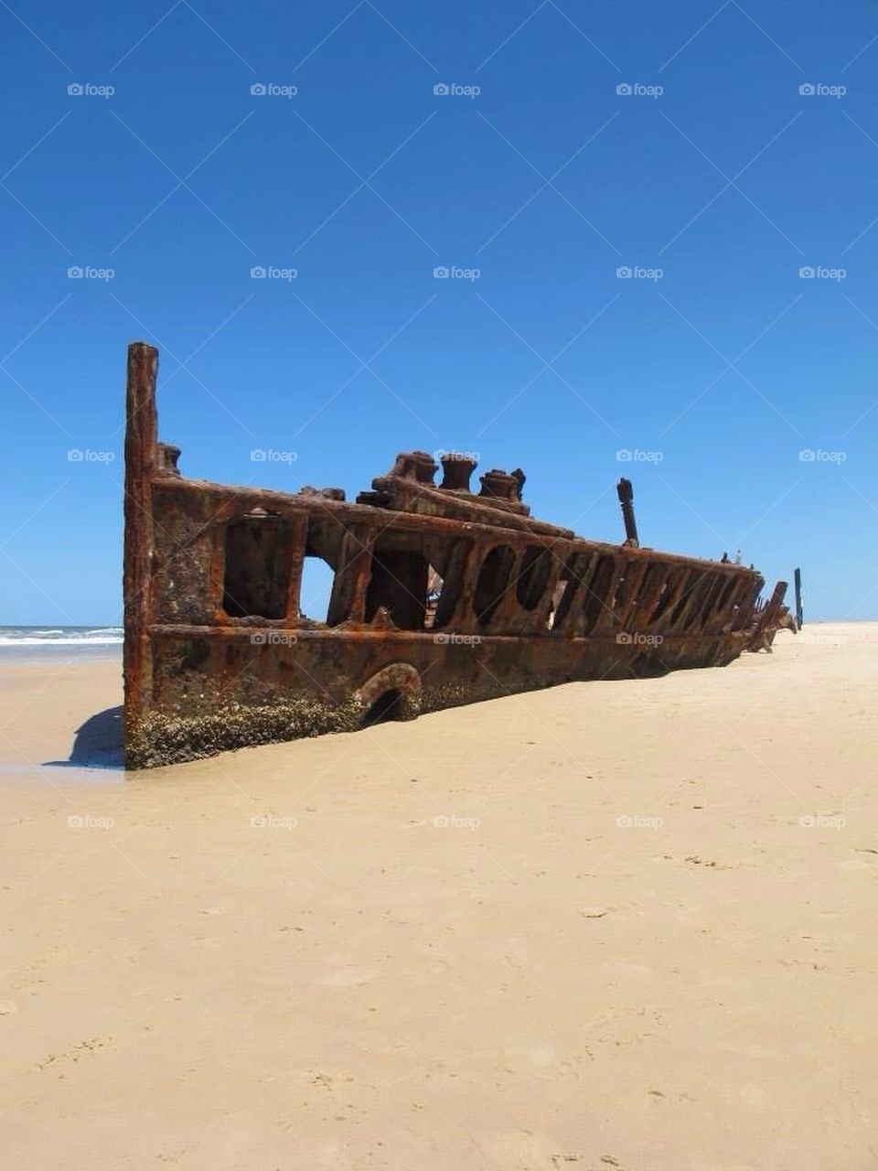 In 1935 the SS Maheno broke it's tow lines and washed ashore at Fraser