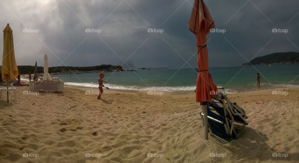 Sunny Kalamitsi beach Greece