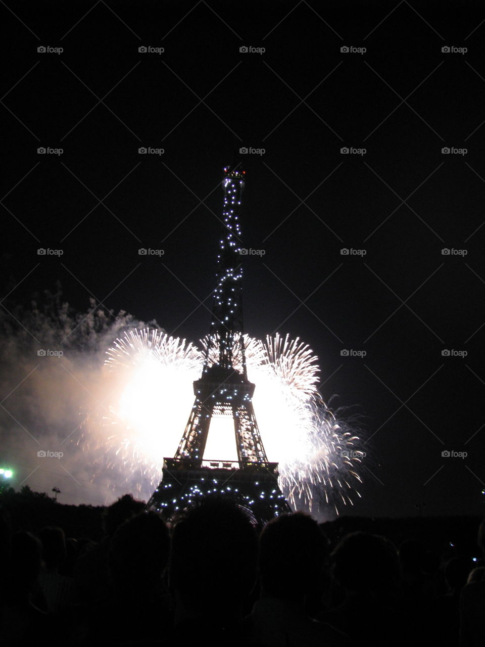 Fireworks at the Eiffel Tower, Paris.  