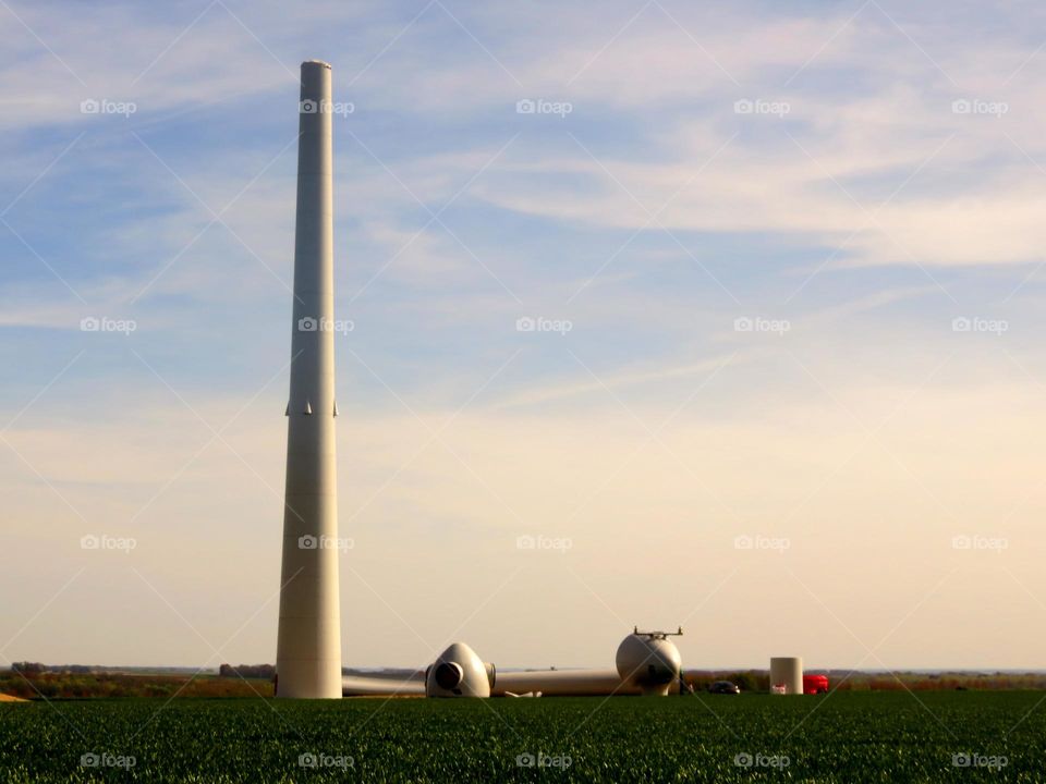 building of a wind turbine