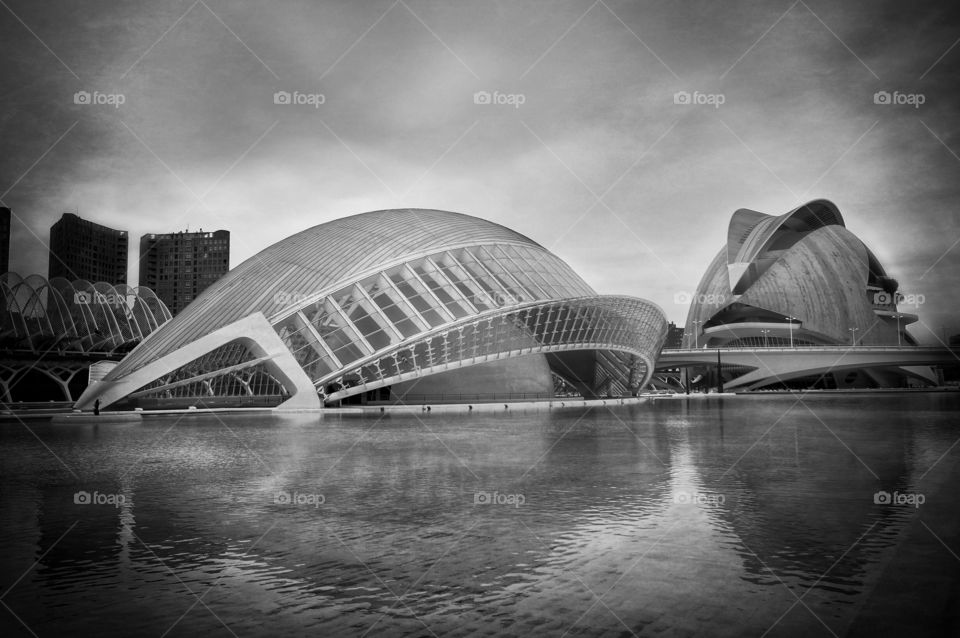 City of arts and science. Valencia on a cloudy day