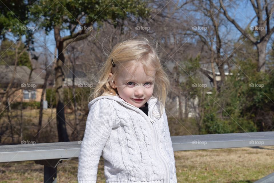 Toddler outside at the park