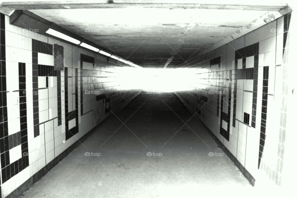 tunnel subway black and white footpath by leonbritton123