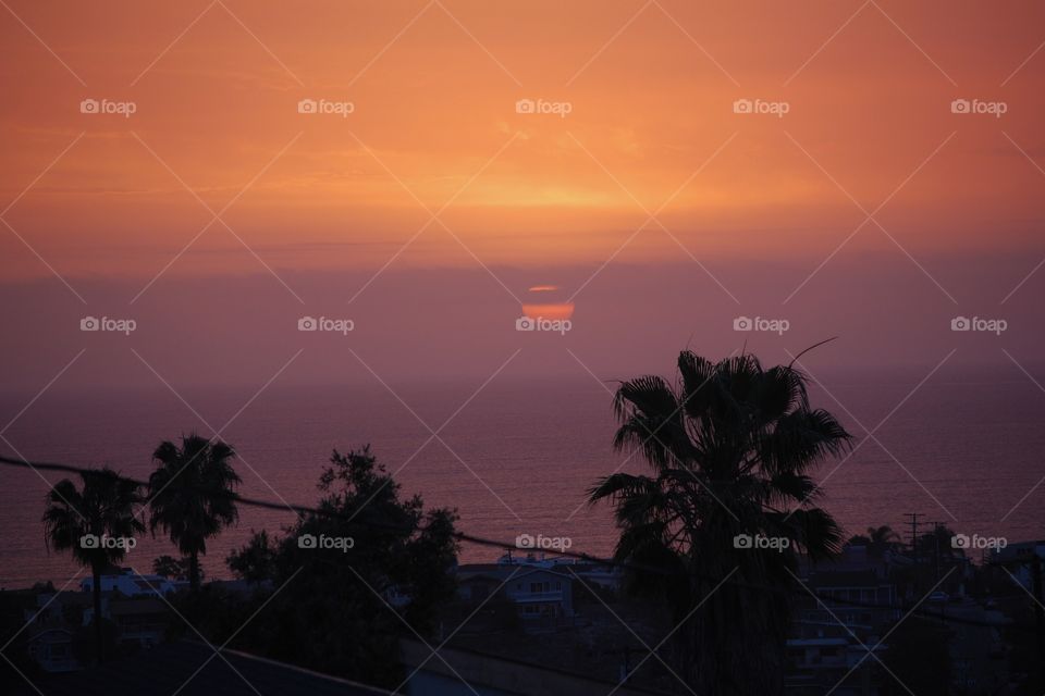 Pacific Coast Sunset. Hermosa beach rooftop 