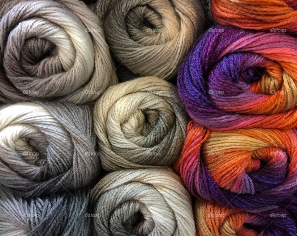 Full frame shot of multi colored yarns