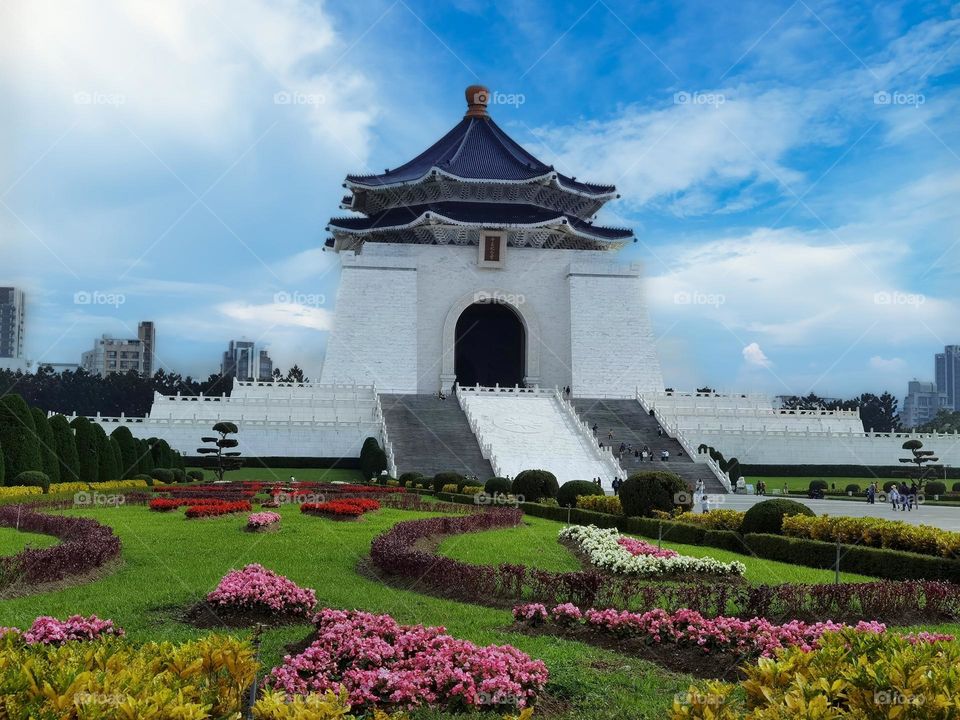 Beautiful Chiang Kai-shek memorial hall scenery