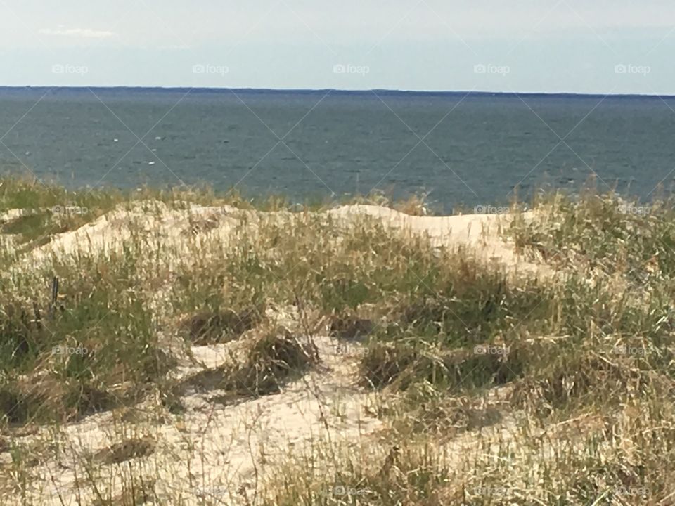 Beautiful sand dunes on the beach. 