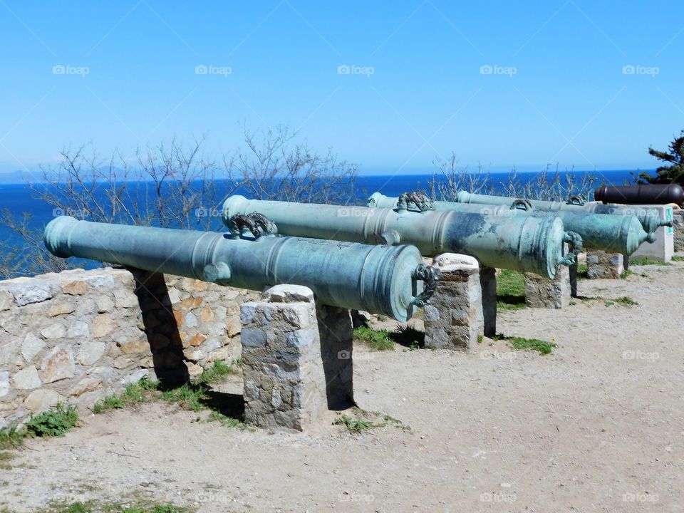 Saint Tropez Citadel cannons looking out to sea