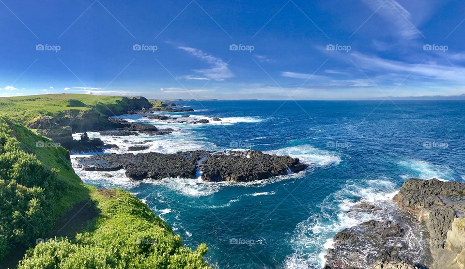 The wild coastline of Philip Island, Australia 