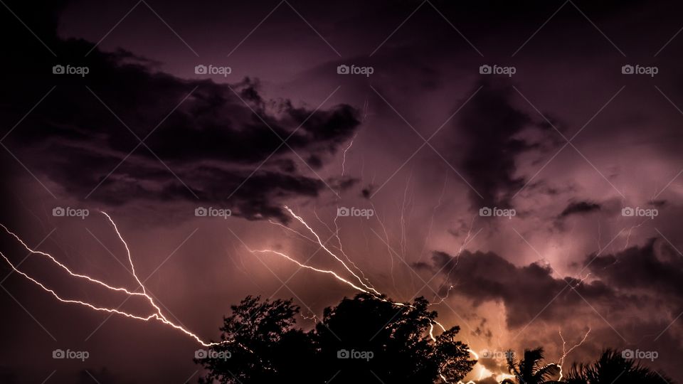 Low angle view of lightning