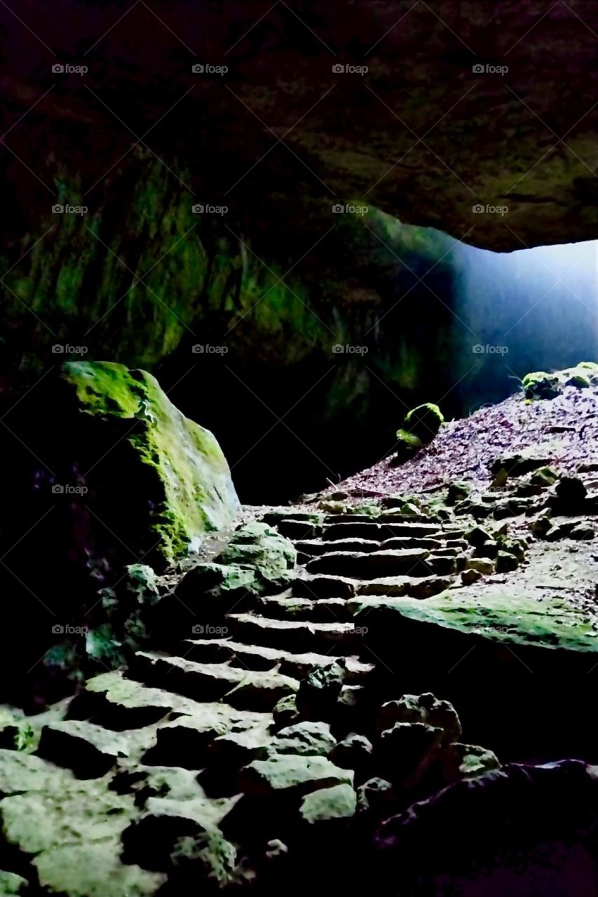 The „Einhornhöhle“, „Unicorn Cave“ by „Scharzfeld“, „Harz“, „Saxony-Anhalt“ in former „E Germany“ supposedly supernaturally formed to save an old wise woman unjustly persecuted by missionaries who escaped riding a unicorn. 2024. Hypnotic Productions