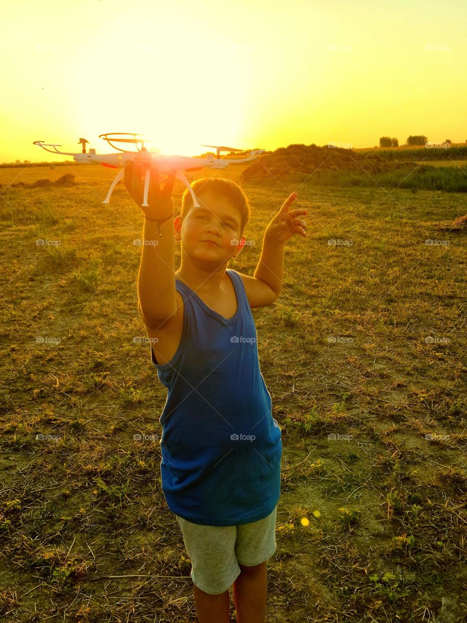 sunset on the field