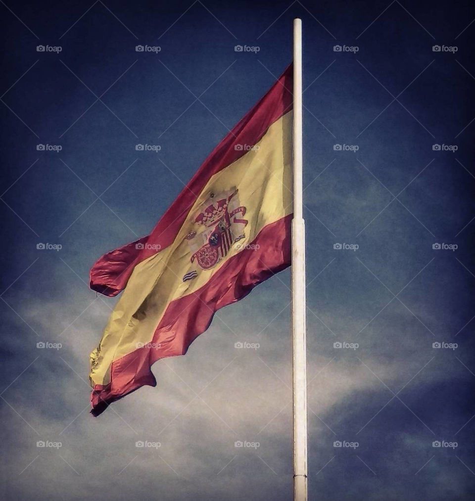Spanish flag flying in Seville