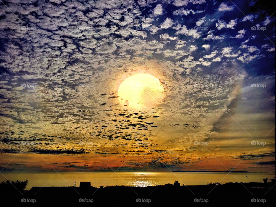 Foap Mission Sunsets, Sunrises and the Moon! Amazing Southern California Mottled Cloud Sunset!