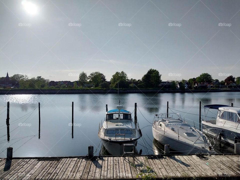 small boats in Odense Fjord