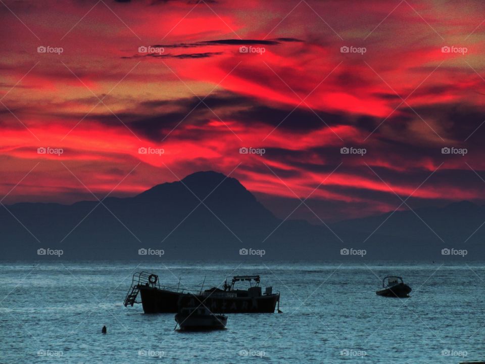 Sunset over Praia ( Italy ).