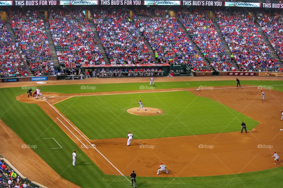 Do Texas proud, boys!. Texas Rangers baseball game at globe life park in Arlington Texas 