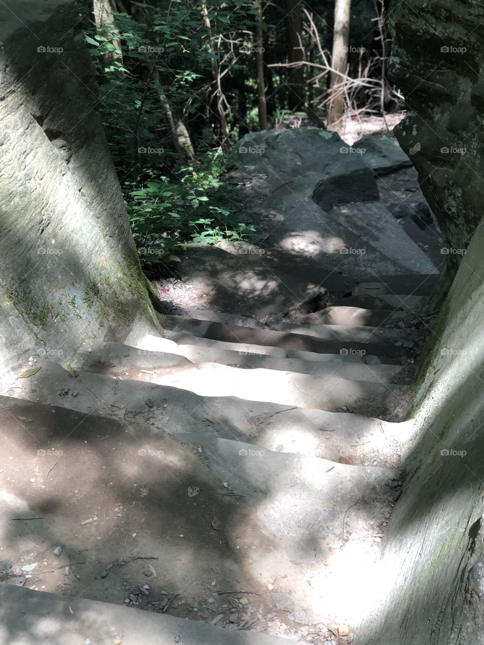 Steep path through Hocking Hills 
