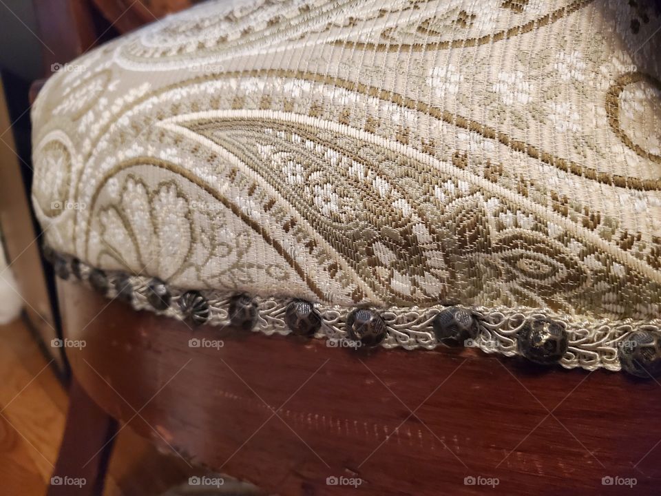Upholstery Project with Antique Tacks