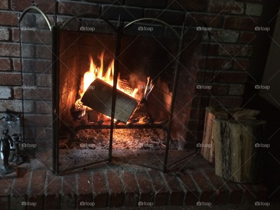 Fire in Fire place