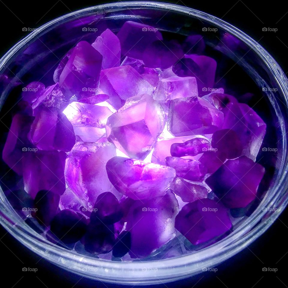 bowl of rich purple raw amethyst