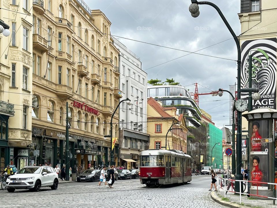 Tramway in the city 