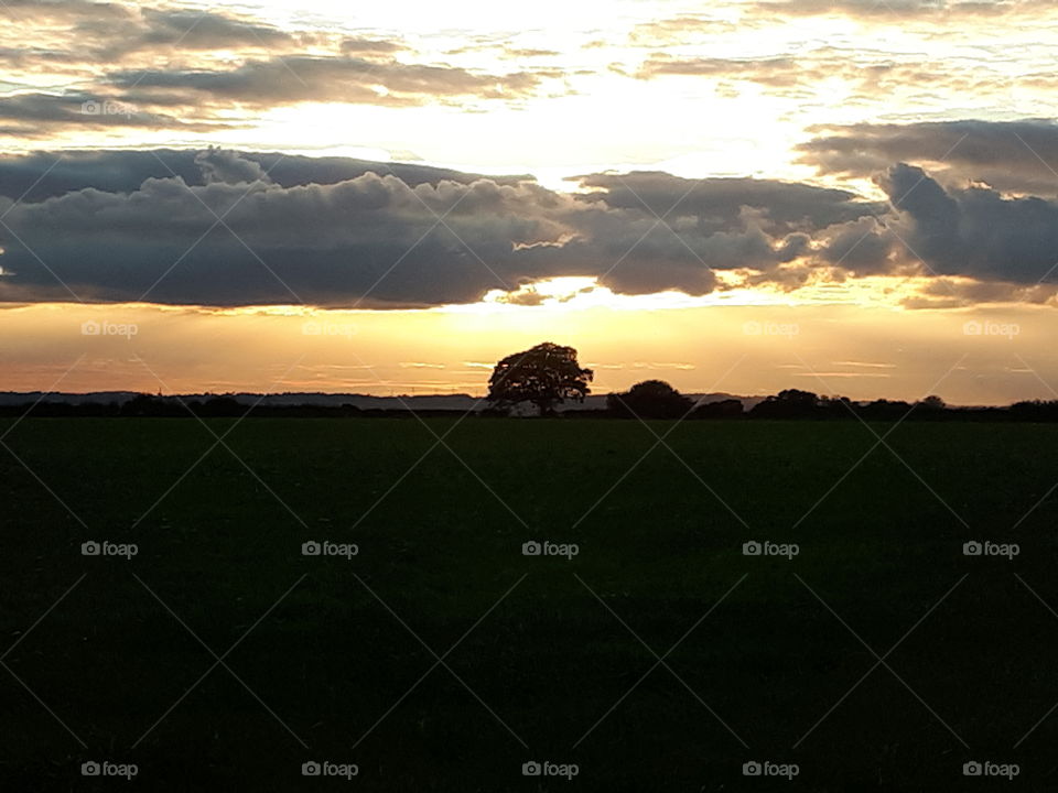 Sunset, Landscape, Dawn, Sky, No Person