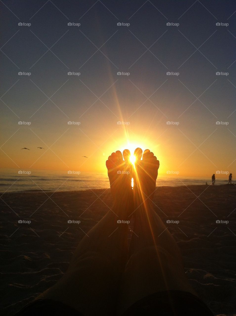 Sunset through my toes