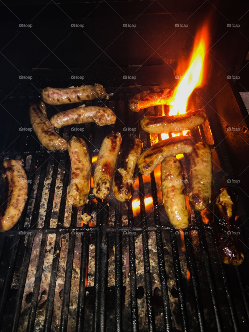 Brats on grill