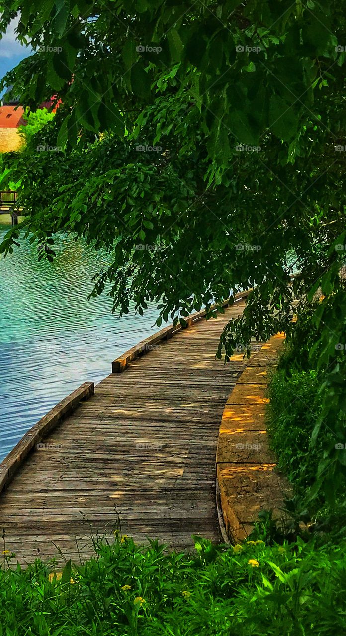 Bridge over a pond—taken in Munster, Indiana 