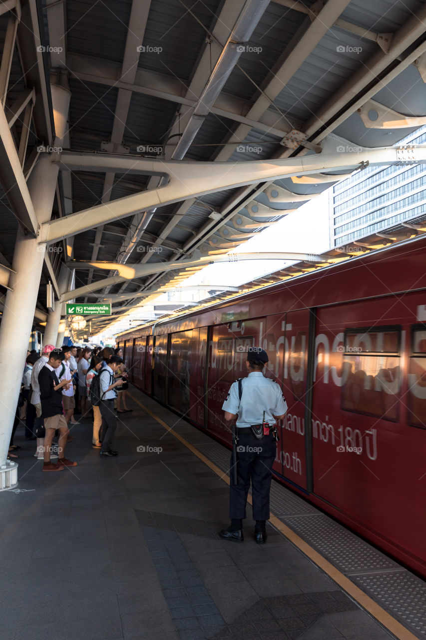 Security in BTS public train station 