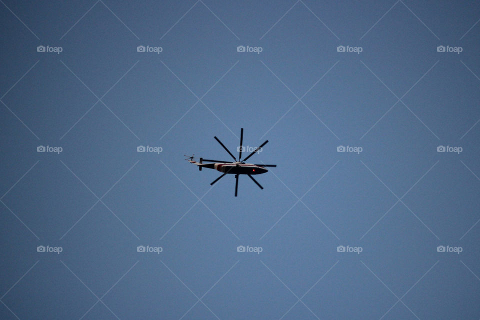 Helicopter bottom view