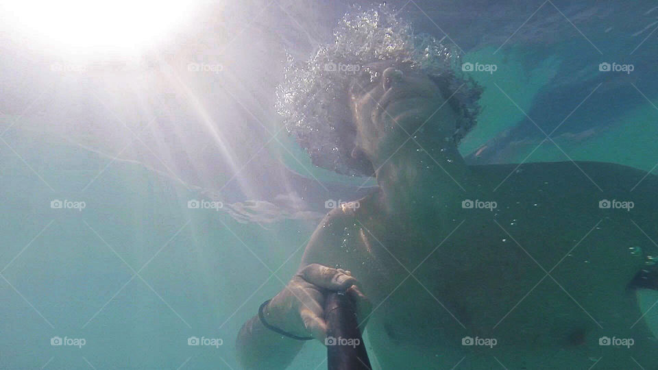 Underwater photograph at the beach in the ocean 