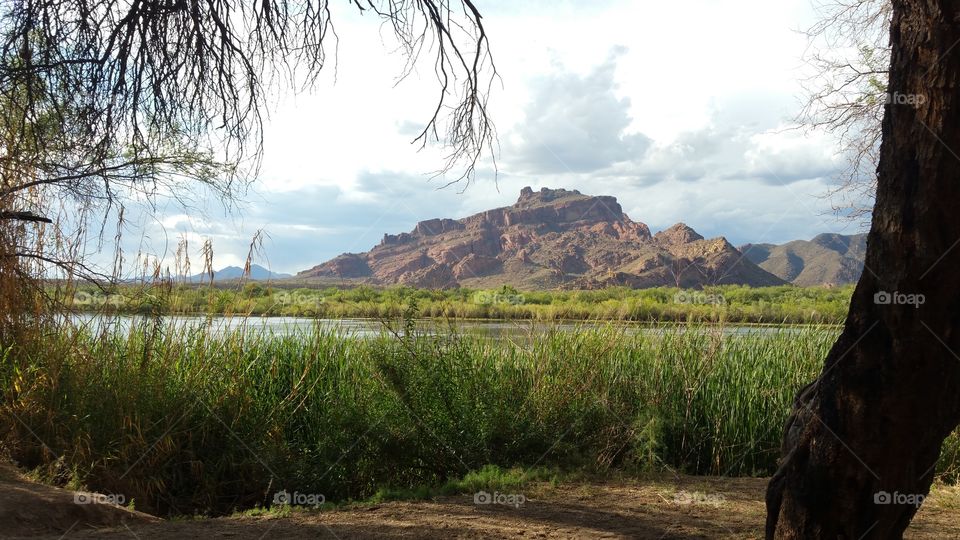 Red Mountain view from salt river bank
