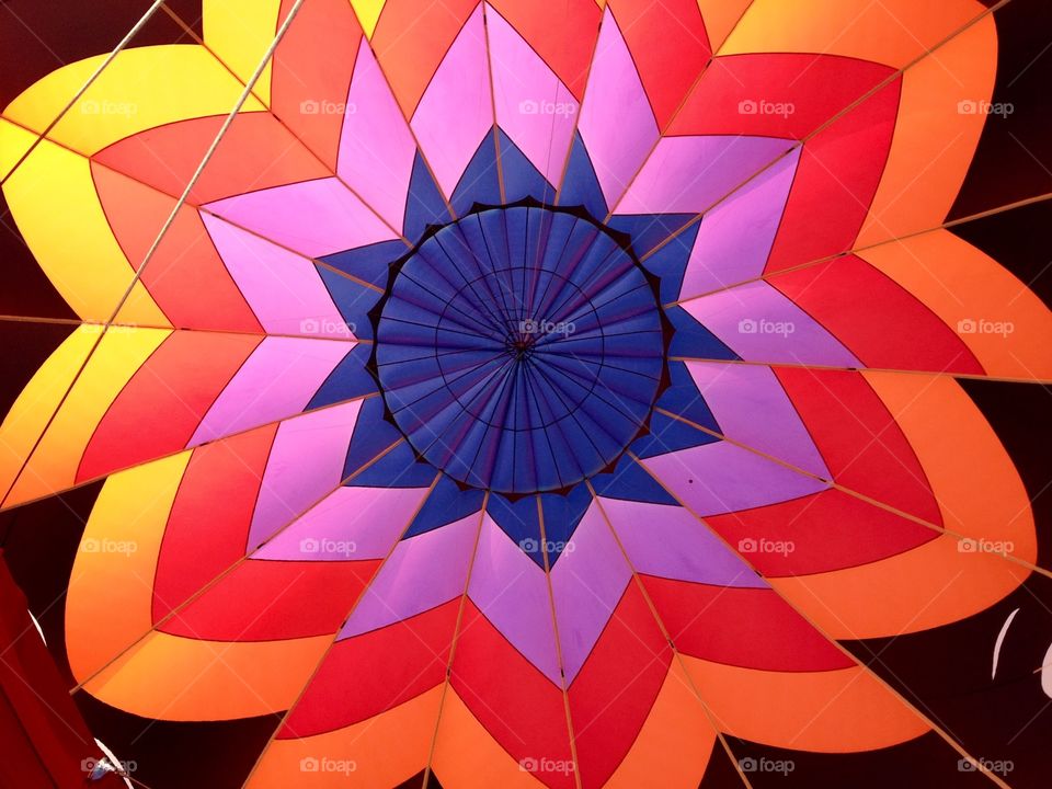 Inside hot air balloon