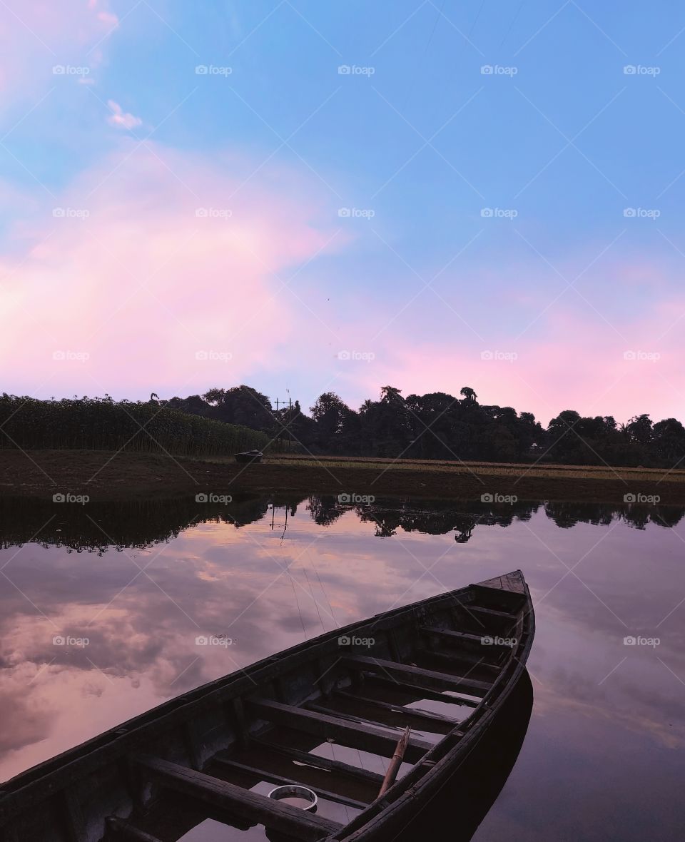 Magical outside...a boat on the river ready to go