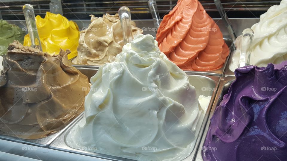 ice cream with different flavors