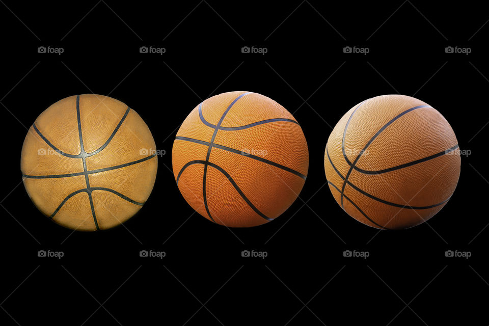 Basketball on a black background with clipping path.